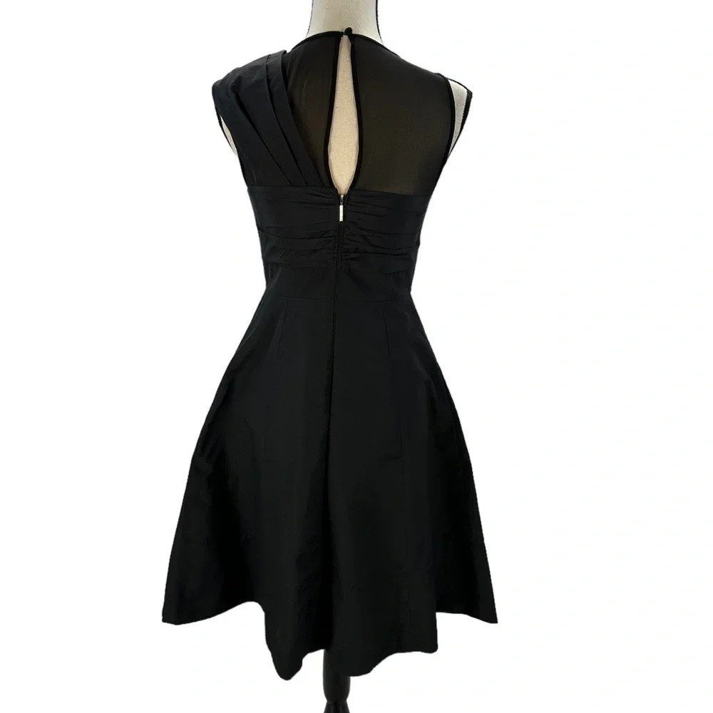 Kate Spade Bow Front Faille Midi Cocktail Dress - Black - size 0